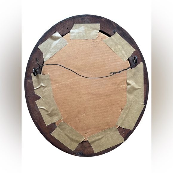 Antique Victorian Oval Mahogany Shadow Box Frame w/Faux Fruit Under Wavy Glass - Picture 9 of 12